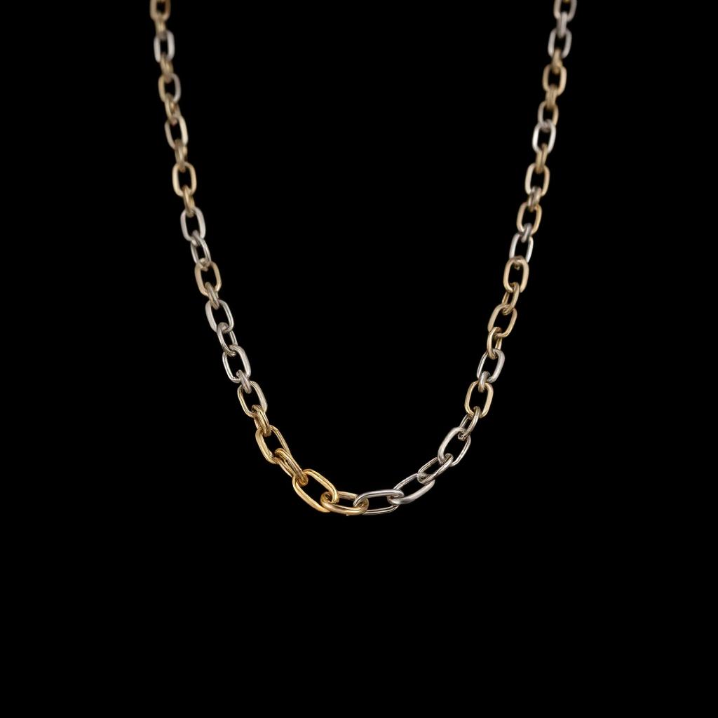 Colar Elos Prata & Ouro